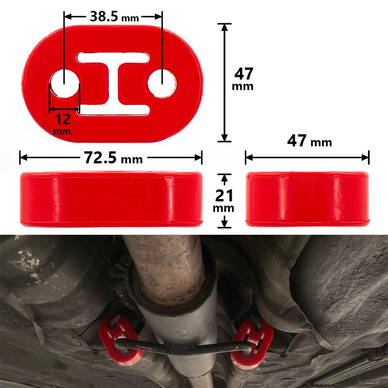 12MM 2 Holes Rubber Exhaust/Muffler SHORT HANGERS Universal Muffler Hangers DJ-01
