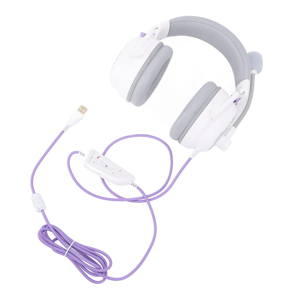 Wired USB Gaming Headset HiFi 7.1 Surround Sound with Noise Canceling Microphone Lightweight Over Ear Headphones