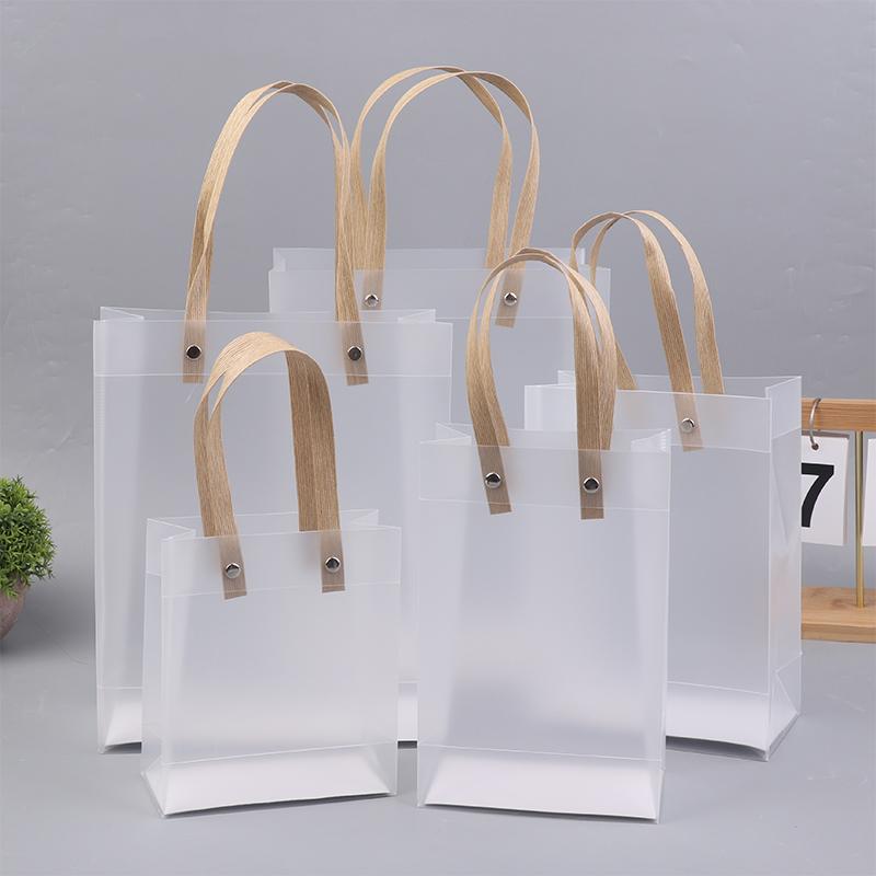 5Pcs Frosted Translucent Pvc Loot Bag Gift Bagbbags For Gifts Packing Bag Pvc Hand Bag Party Decor Souvenir Tote Bags