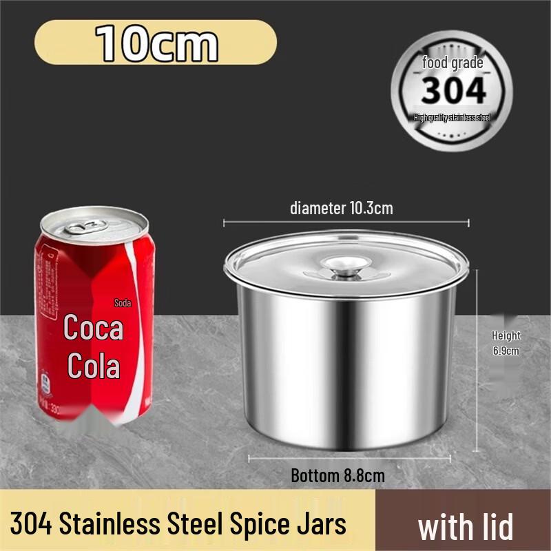 Commercial 304 Stainless Steel Seasoning Jars with Lids