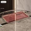 ZISIZ Wine Red Serving Tray with Gold Rim and Lid