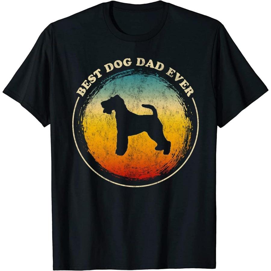 Ретро Лучший Проволочный Фокстерьер Папа Собаки Папа День Отца Футболка для Мужчин Черная S