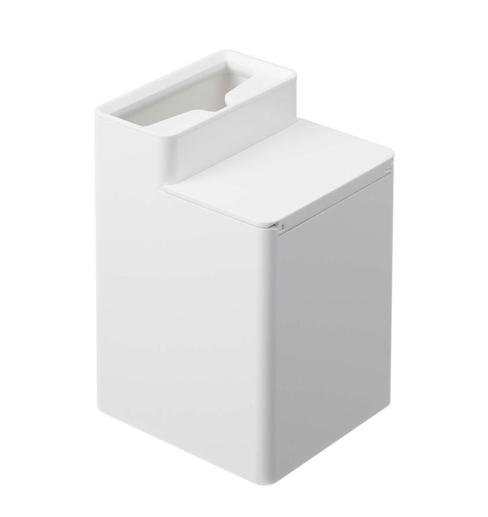 Yamazaki Jitsugyo Toilet Wiper Stand with Cleaner Sheet W11 X D12 X H17cm Tower Toilet Flooring Wiper Storage 6060 Storage, White, Approx.