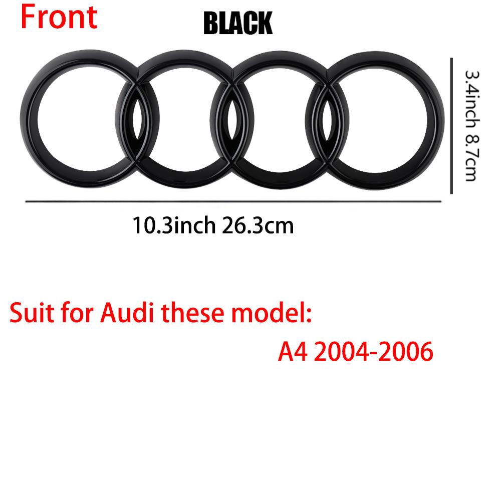 Logo 4 Anelli ABS Griglia Anteriore Auto Emblema Cofano Adesivo Badge Bagagliaio Posteriore Valvola Per Audi A3 A4 B8 8P A5 A6 A7 A8 Q2 Q3 Q5 Q7 Sline