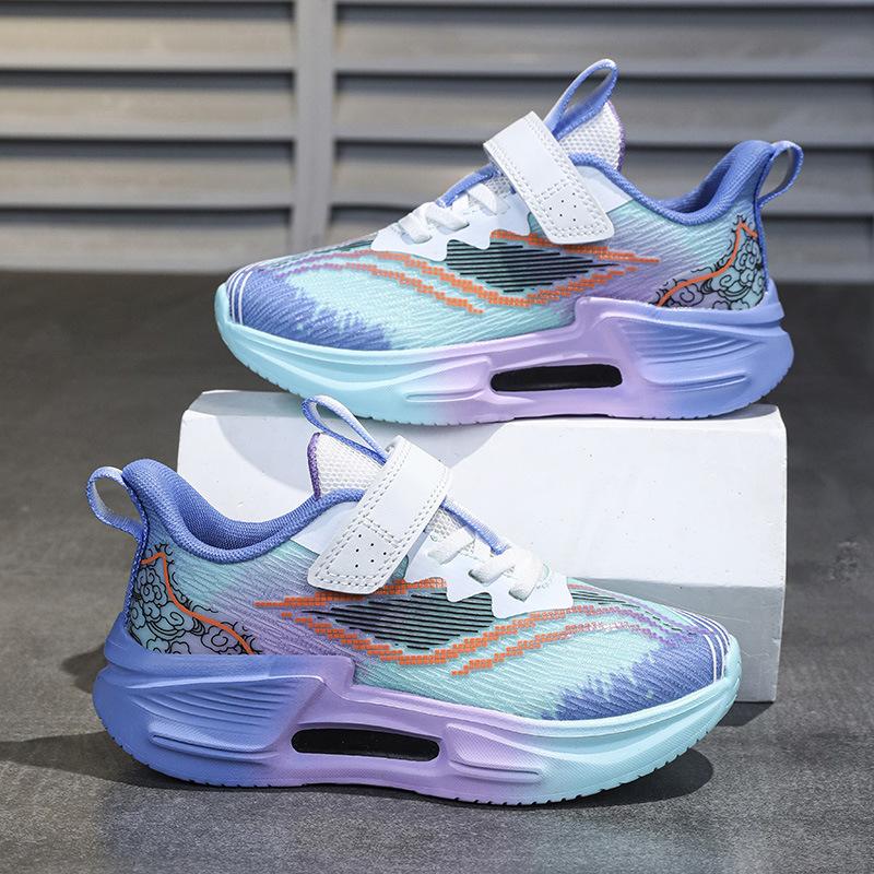 Children's sports shoes, jogging shoes, cushioning soft sole 2025 spring new girls and boys mesh running shoes, medium and old children