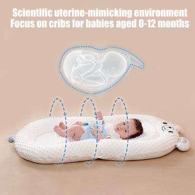 Portable Baby Lounger Adjustable Support Pad Foldable Base Baby Crib Lightweight Comfortable Bottle Feeding Crib for Newborns