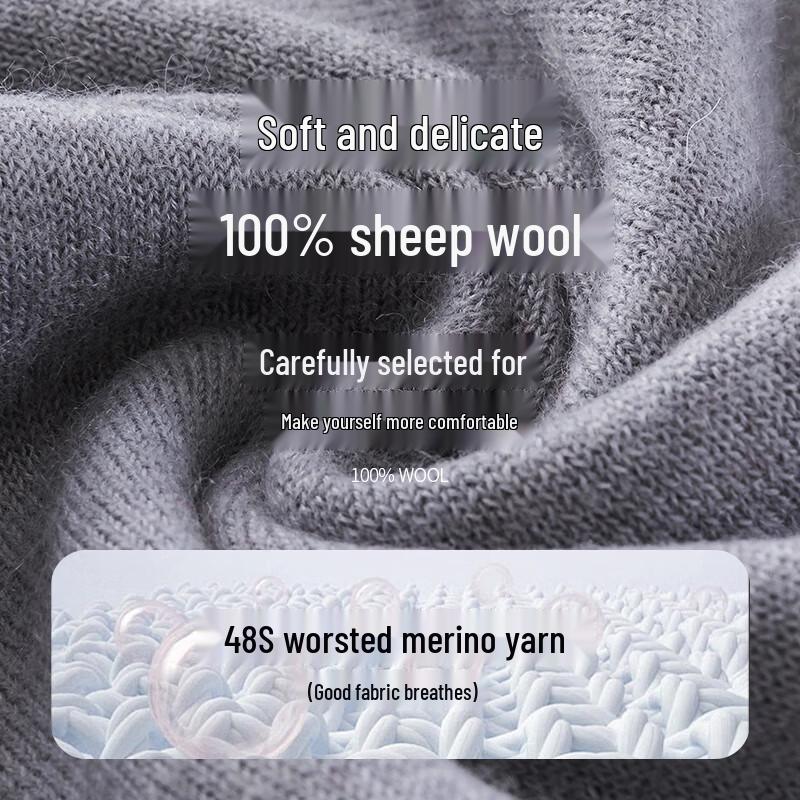 Hengyuanxiang Men's 100% Wool V-Neck Knitted Vest