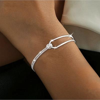Women Split Tube Chain Bracelet Unique Design Fashion Hand Jewelry Trendy Accessories