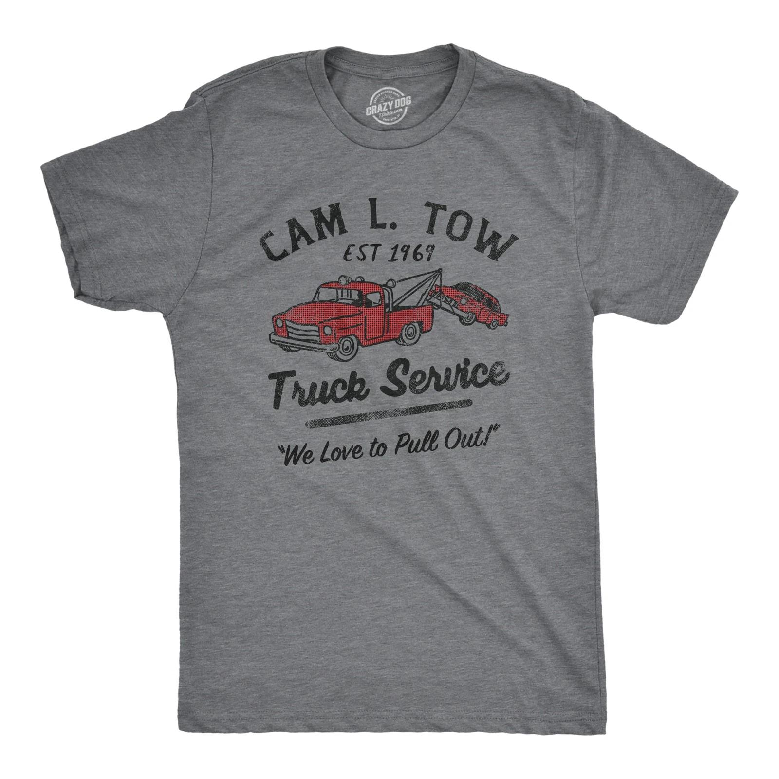Mens Cam L Tow Truck Service T Shirt Funny Camel Tow Adult Joke Tee for Guys XS
