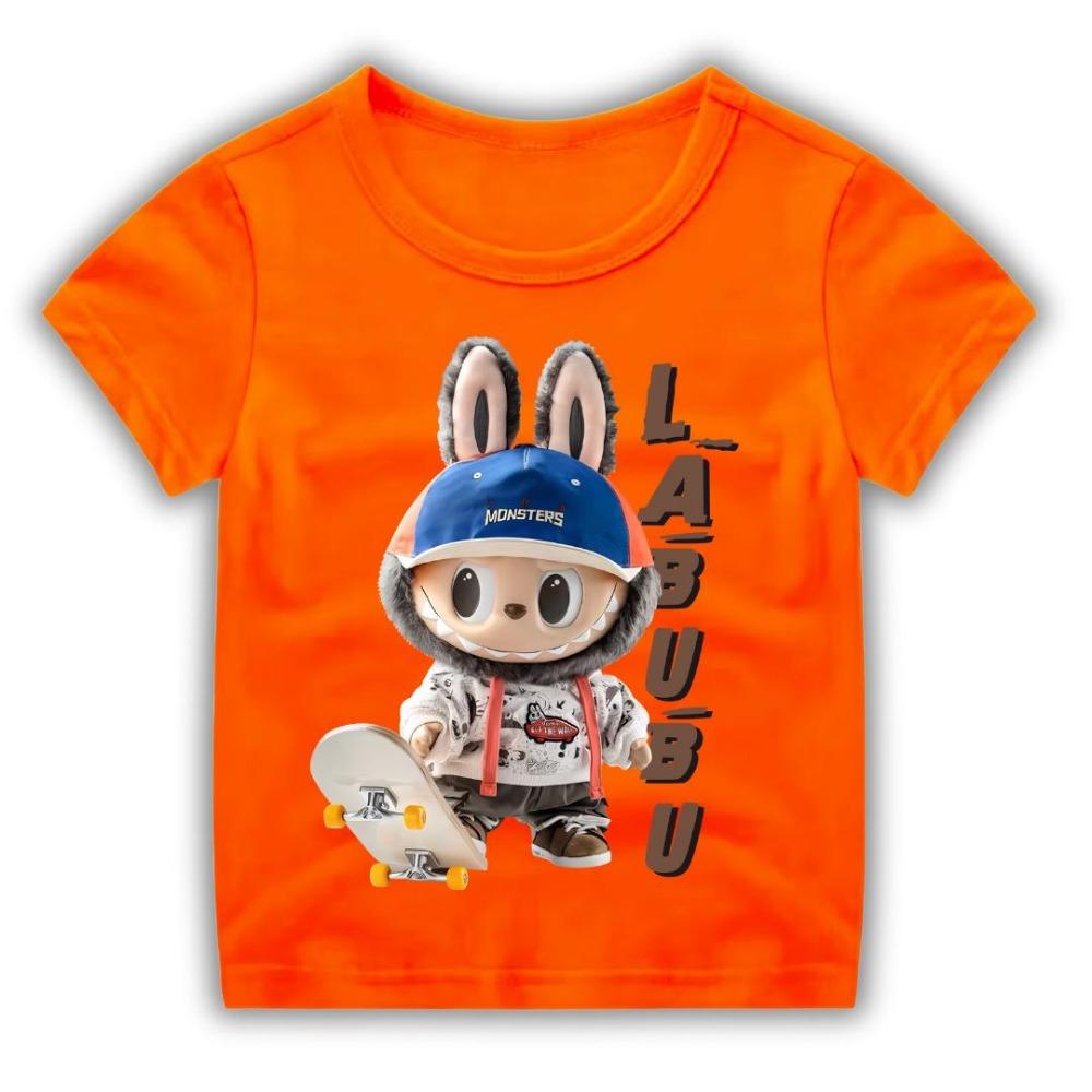 LABUBU Exquisite Printed Children's Short-sleeved Cute Casual Style T-shirt Unisex