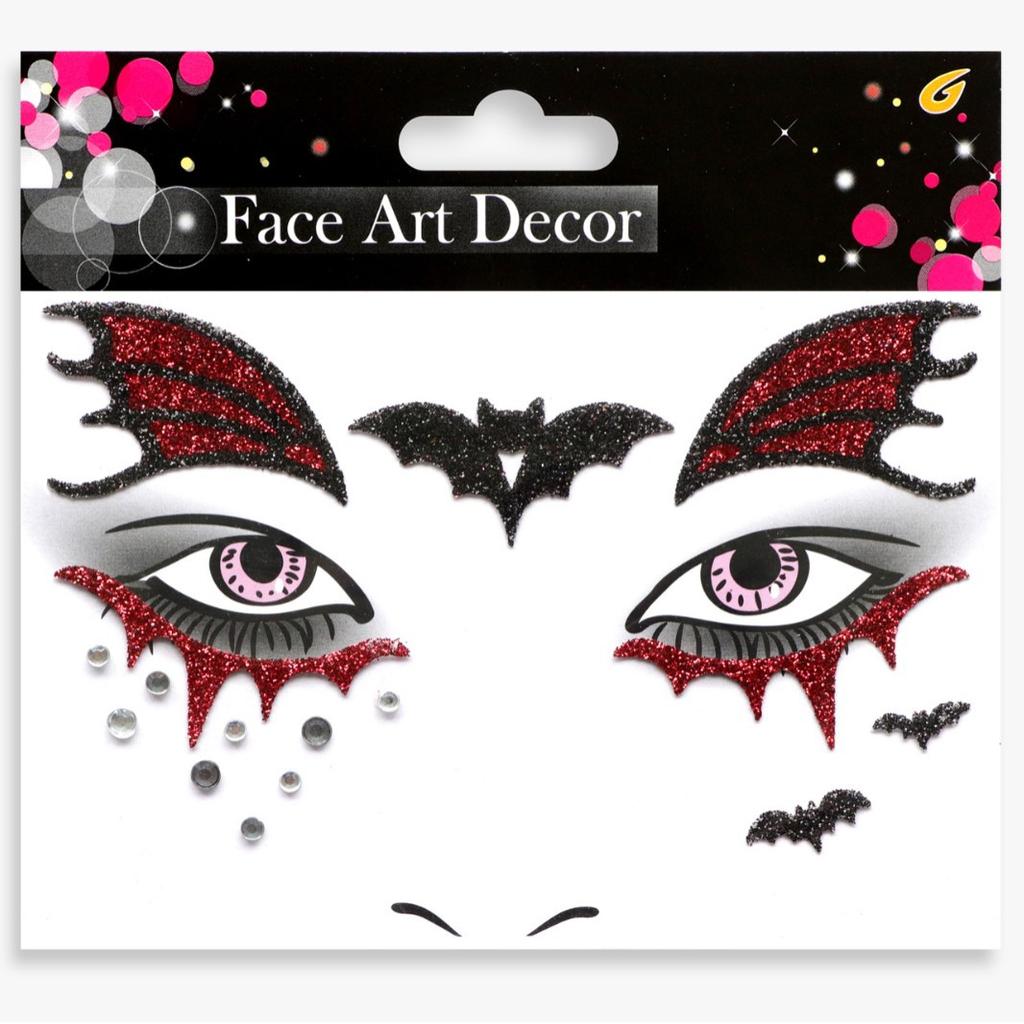Glitter Face Art Stickers, Self-Adhesive Face Decor Decals for Halloween, Carnival, Festival and Party Makeup