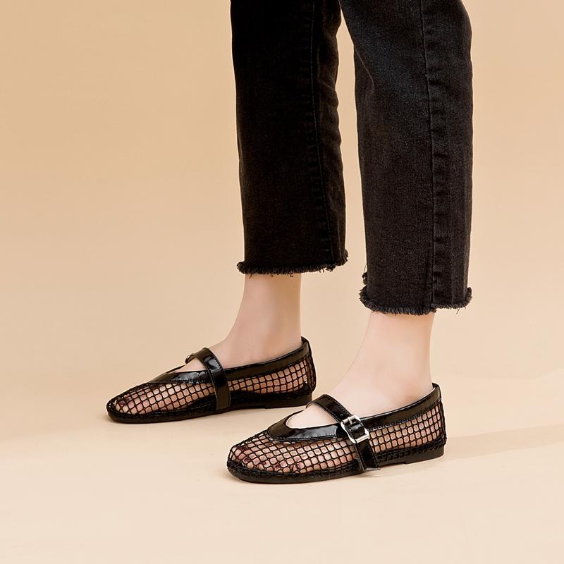 Sandales femme maille plate sandales femme taille maille printemps été chaussures femmes