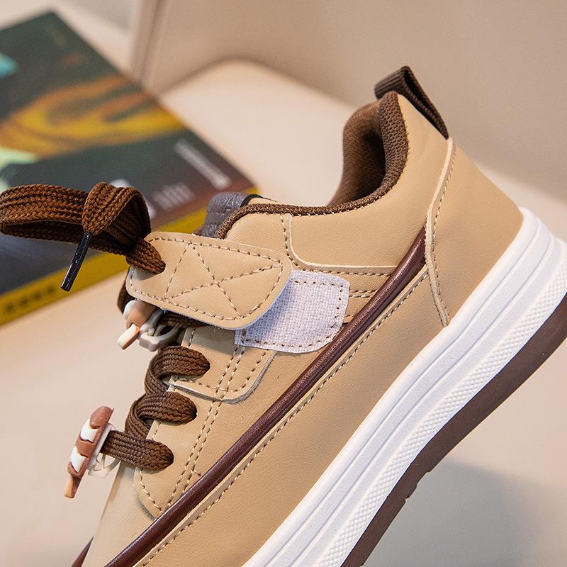 Pantofi pentru băieți Pantofi sport de primăvară și toamnă Pantofi casual decorativi drăguți Pantofi pentru fete din piele cu șireturi Versiune coreeană Pantofi pentru copii