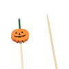 100pcs Smooth Surface Halloween Pumpkin Bamboo Skewers Disposable Cocktail Sticks  Sugar-coated Haws