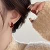 Retro red ear buckle earrings