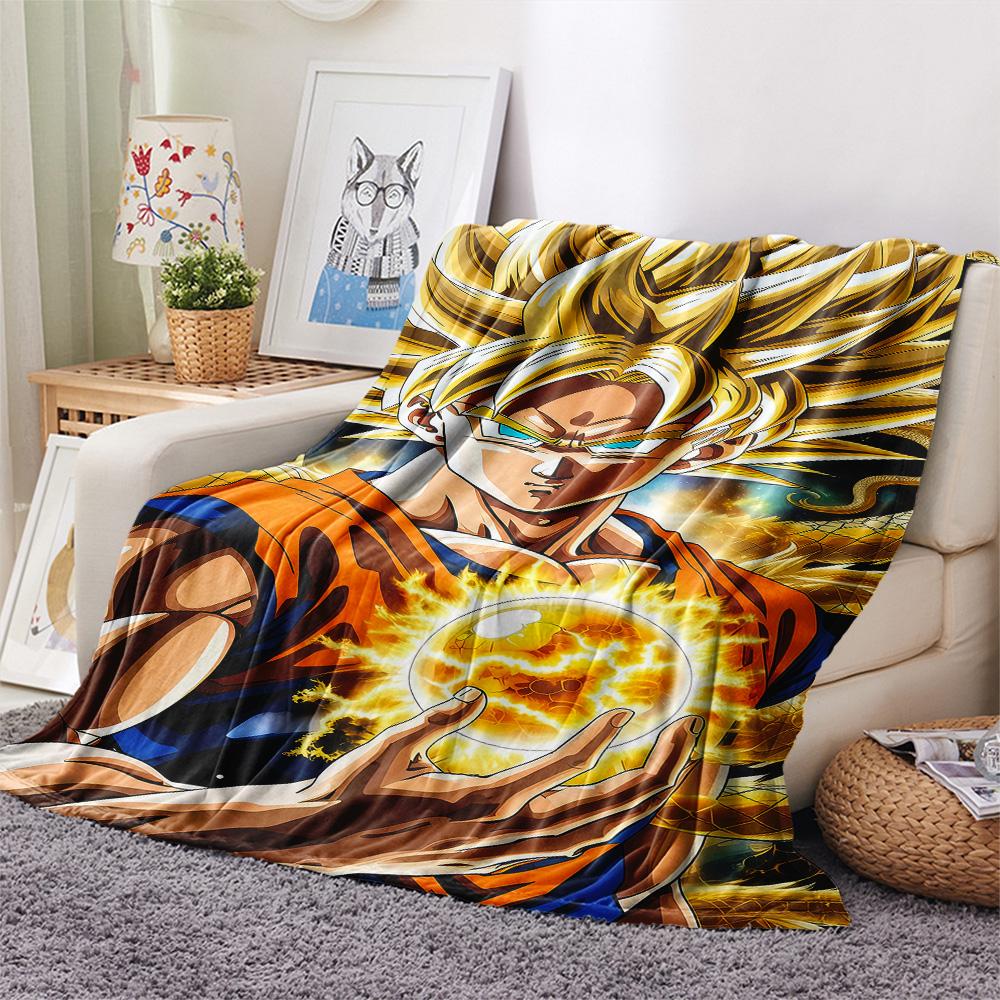 1PC Dragon Ball Super Patterned Flannel Blanket Suitable For All Seasons For Home Decor Warmth And Comfort Gifts Holiday Present