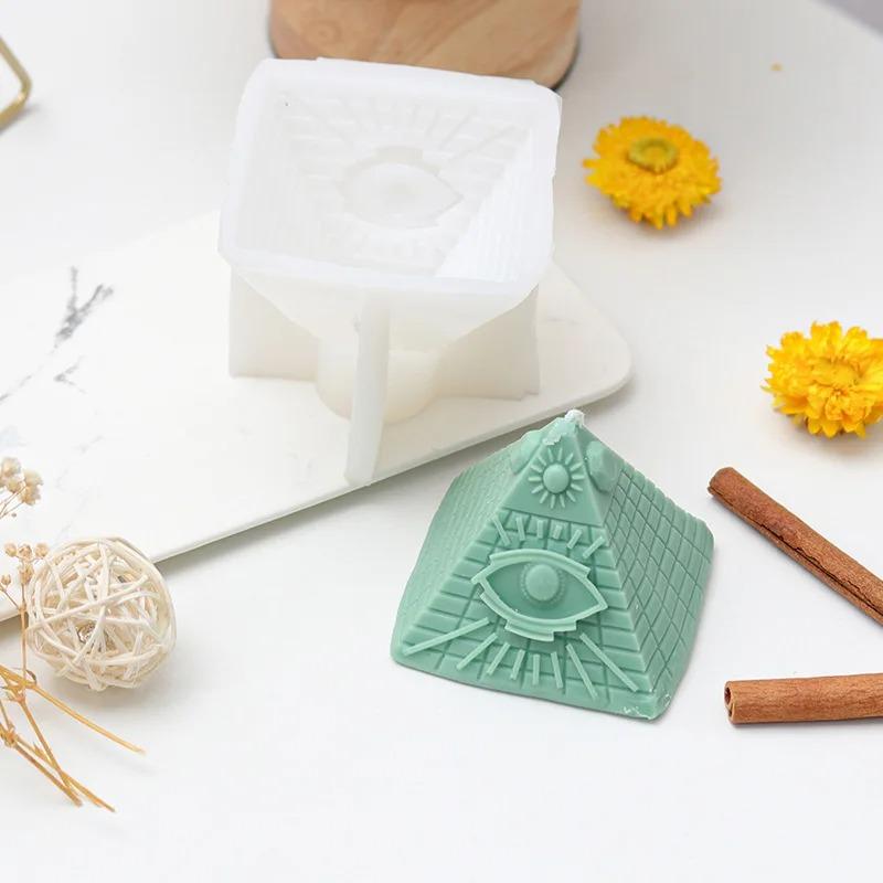 Pyramid silicone Mold DIY Pyramid Candle crafts Gypsum resin cement mold Handmade soap cake baking tools Family gifts