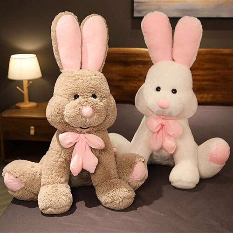Cute Giant Plush Bunny Doll Soft Long Fur Stuffed Toy For Girls Cozy Sleep Pillow
