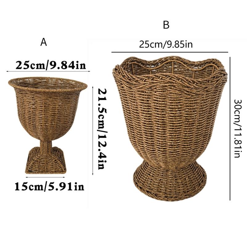 Vasi in Rattan Vasi da Fiore Intrecciati a Mano per Erba della Pampa Fiori Secchi Stili Bohemienne Vasi Rustici Centrotavola