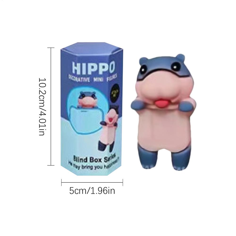 

Cute Hippo Figurines Miniature Hippo Creative Cute Statue Festive Christmas Tree Decoration Car Hippo Pendant For Bookshelf