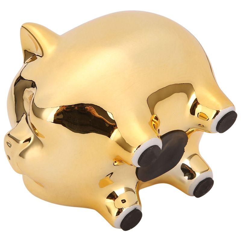 BHBL Ceramic Gold Pig Piggy Bank Cute Coin Piggy Bank Lucky Pig Decoration,Gold Pig China Mainland