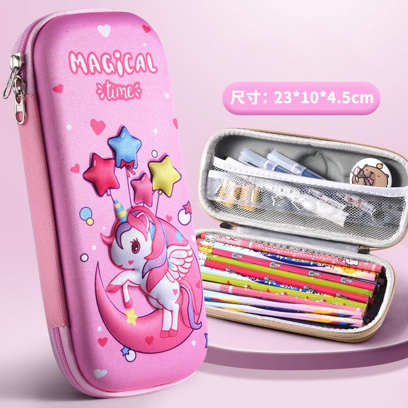 Kawaii Cartoon 3D EVA Unicorn Stereoscopic Pencil Case Large Capacity Desktop Stationery Storage Pen Box Student School Supplies