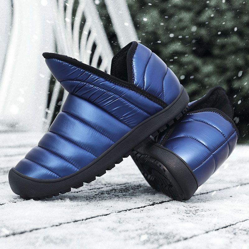 Winter Men Waterproof Ankle Boots Lightweight Men Sneakers Snow Boots Outdoor Couple Warm Cotton Boots Keep Warm Sandproof Shoes