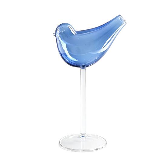 Handcrafted Champagne Flutes Bird Shape Cocktail Glass, Lead-Free Borosilicate Glass Martini Goblet Cup, Clear Tropical Themed Cups Elegant