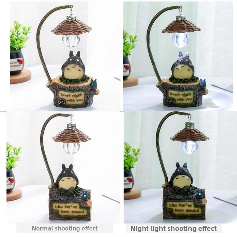 Totoro My Neighbor No Face Man Night Lamp Resin Cartoon Figurine Gift Light