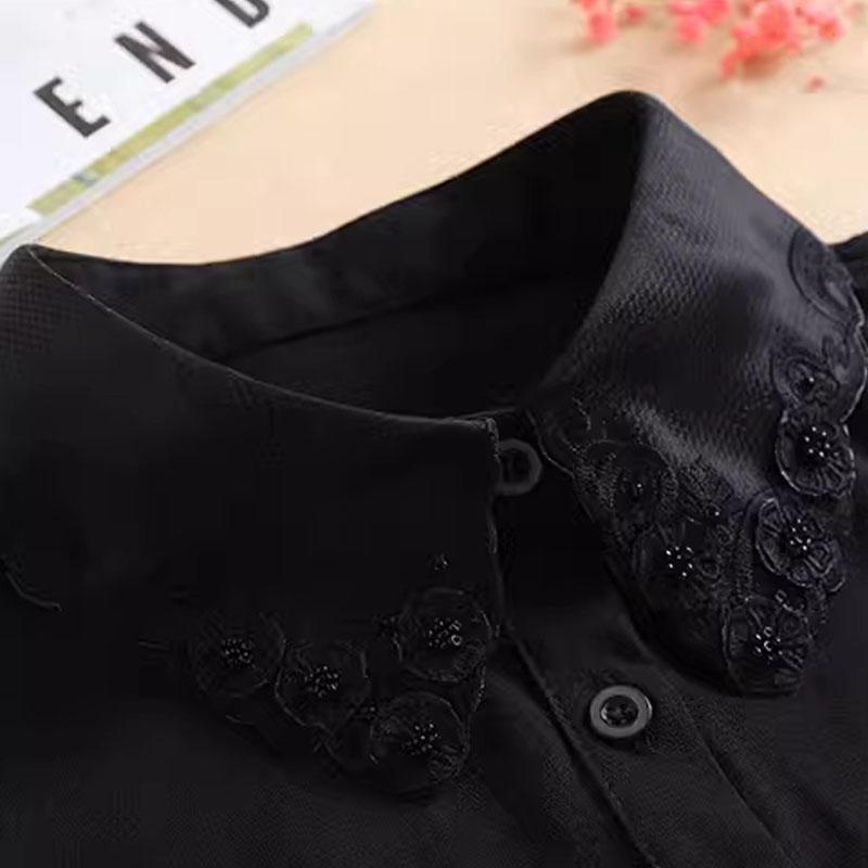 

Бисероплетение Алмаз Белый Поддельный Воротник Вышивка Съемный Воротник Поддельный Женский Винтажный Кружевной Дамский Ложный Воротник Блузка Полурубашка