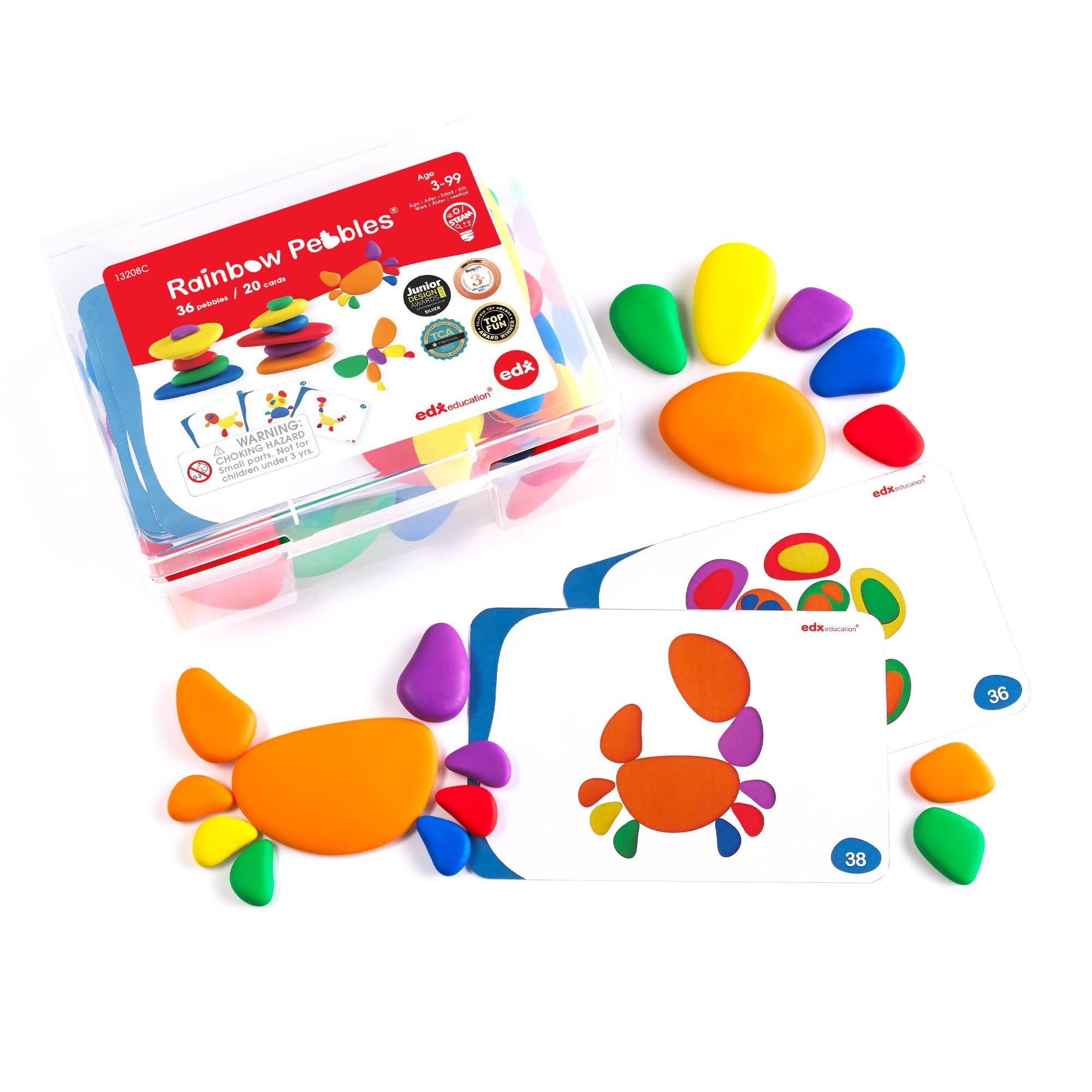 

Rainbow Pebbles Stone-Style Building Blocks Set For Children Ages 3 and Up and Seniors Educational Toy Brain Training and Finger Training Fun