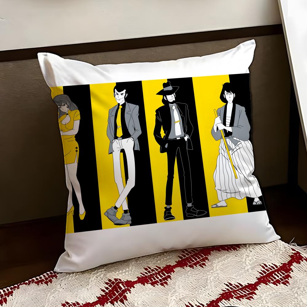 Lupin the anime TThird Cushion Cover Reversible Soft Durable Pillow Cover Home Car MultiScene Use for Daily Comfort