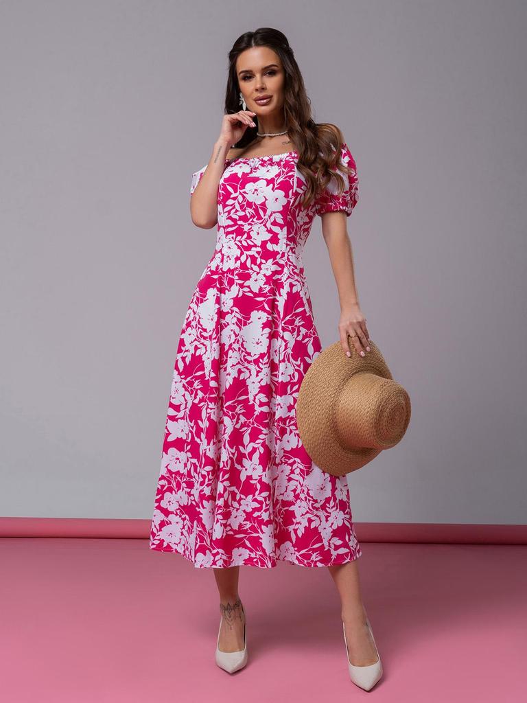 Robe fleurie à épaules dénudées ISSA Plus