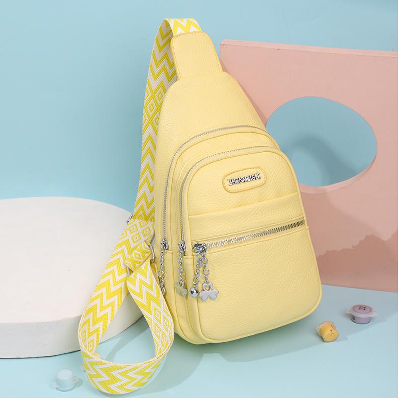 PU Soft Shoulder Crossbody Chest Bag Simple Design