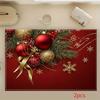 2/4/6pcs Christmas Holiday Placemats, Holly and Red Ornaments with Golden Ribbon Print, Suitable for Holiday Decor, Perfect for Dining Tables, Kit