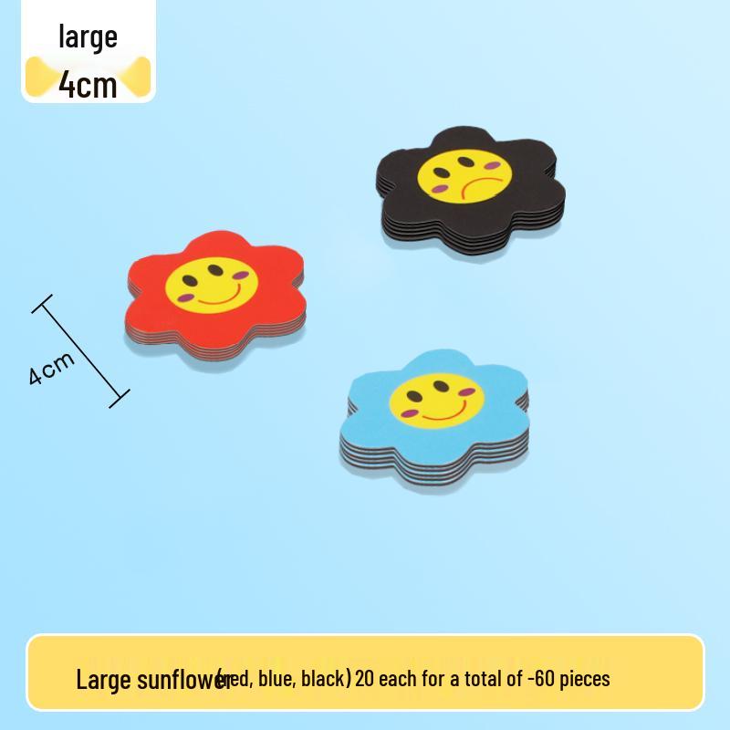 Magnetic Blackboard Stickers: Kids' Reward Magnets with Cartoon Stars, Flowers, and Smileys for Home & Classroom Whiteboards