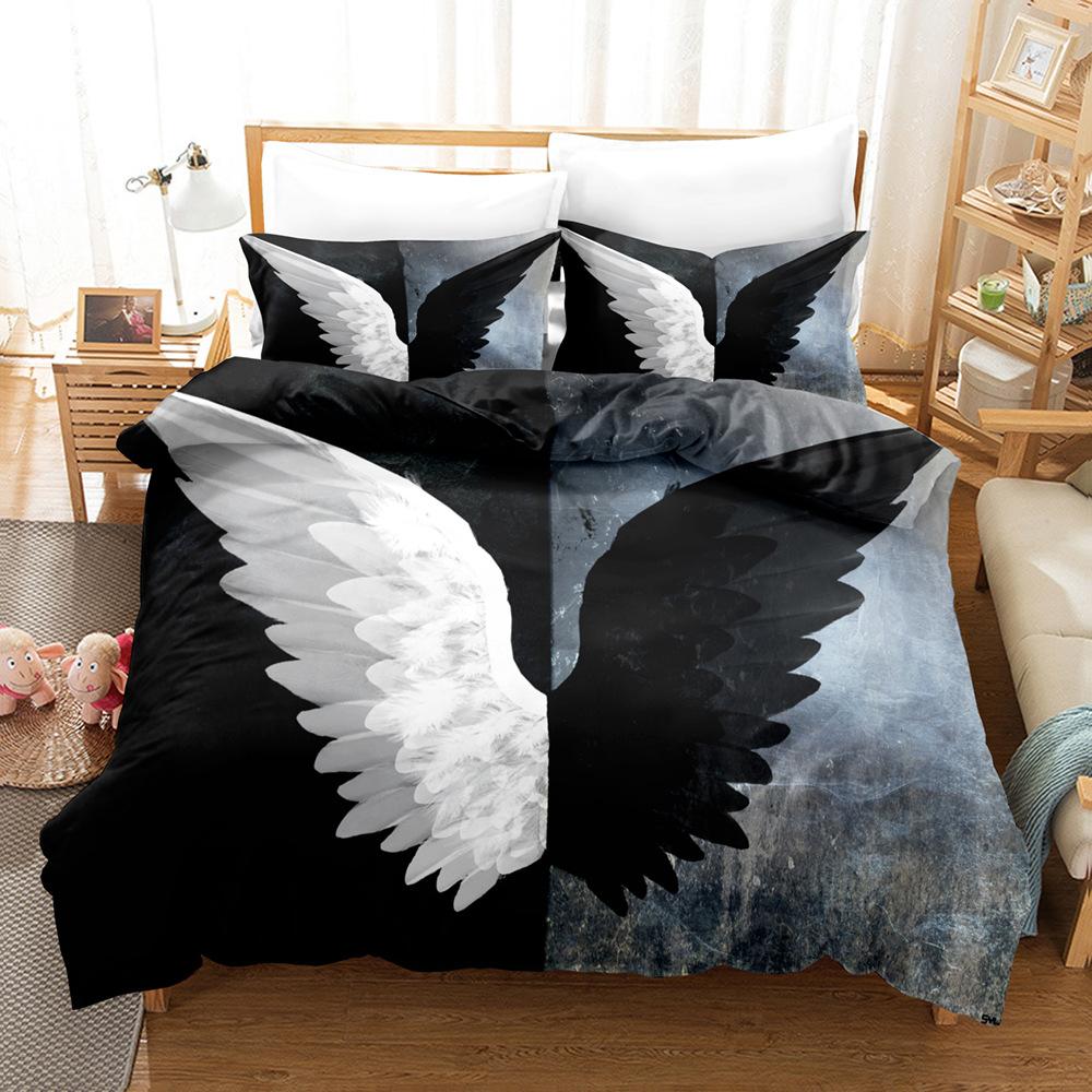 

Angel Bedding Set Single Twin Full Queen King Size Fallen Angel Bed Set Aldult Kid Bedroom Duvetcover Sets 3D Print 005 EU single(135x200cm)