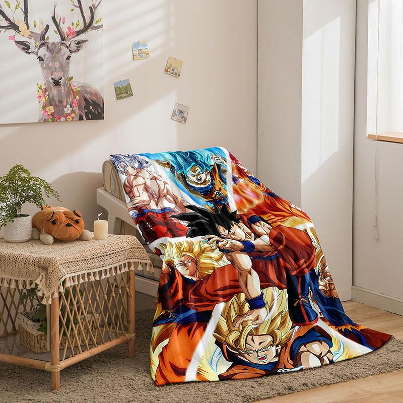 Dragon Ball Sunman Series Flannel Fleece Blanket 3D Printed Sofa Blanket Thickened Blanket
