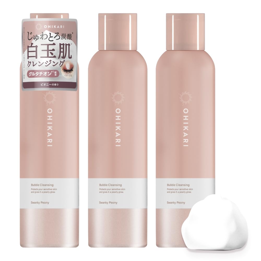 

Ohikari Bubble Cleansing Carbonated Foam Makeup Remover No Double Cleansing Required Eyelash Extension Safe Swanky Peony 150g x 3 bottles