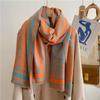 Autumn and winter five-pointed star warm scarf women's long thickened imitation cashmere scarf stall