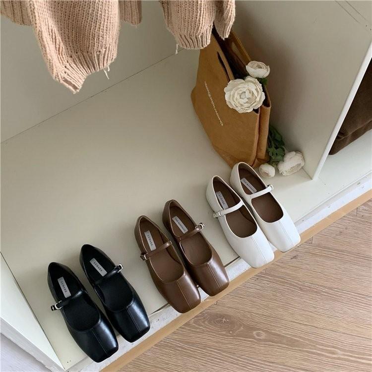 Fashion Square Toe Women Ballet Flats Fashion SOft Sole Shoes  Spring Ladies Elegant Street Style Mary Jane Shoes 2025