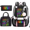 Large Capacity Schoolbag with Shoulder Strap; Student Three-piece Pencil Case Set