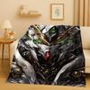 Sanrio Gundam Robot Cartone Animato Regalo di Natale Coperta in Flanella, Coperta Morbida Calda in Peluche per Casa Camera da Letto Letto Divano Copertura Ufficio
