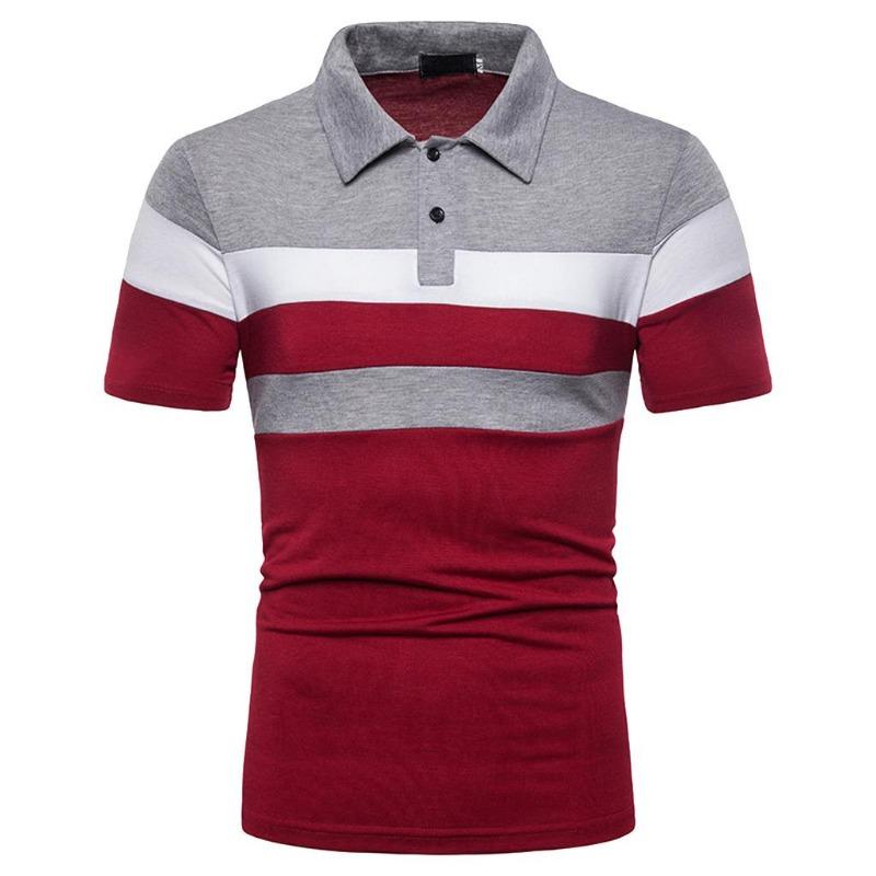 Personality Men Slim Patchwork Shirt