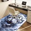 1pc. White Tiger Print Rug for Home Decor Office Carpet Chair Cover Outdoor Gift Animal Pattern Mat