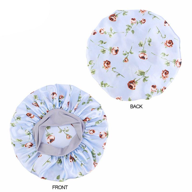 

Ночной колпак с полями, атласная широкая парикмахерская шляпа для красоты и анютины глазки, шапочка для душа