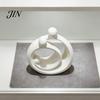 Soft Furnishing Accessories 3D Printed Abstract Holy Family Statue, Minimalist White Circular Embracing Art Sculpture, Modern Matte Ornaments