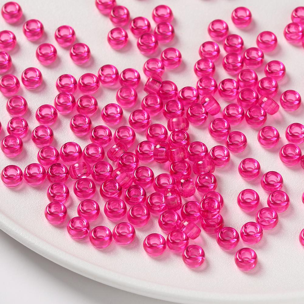100pcs 4*7mm Acrylic Big Holes Beads Colored Spacer Loose Beads for DIY Necklace Bracelet Phone Charms Jewelry Making Supplies