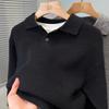 Versatile Solid Color Sweater Men's Lapel Winter Youth Casual Sweater Men's Polo Collar Pullover Thickening
