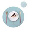 1/4/6 Sets Round PU Leather Placemats and Coaster Set Insulation Mat Oil-Proof Waterproof Table Place Mats for Coffee Blue Green
